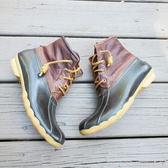 Vintage 90s y2k Sperry Top-sider Saltwater Weatherproof Rubber Duck Boot 6.5 - Picture 3 of 8
